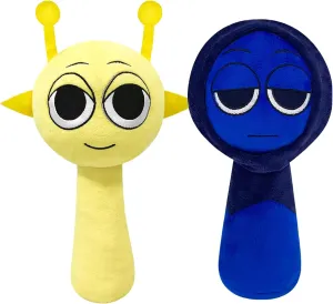 Sprunki Plush Toys, Horror Games Plushies Toy for Fans, Soft Stuffed Animal Pillow Figure Doll Christmas Birthday Gifts for Adult Kids（Blue Yellow）