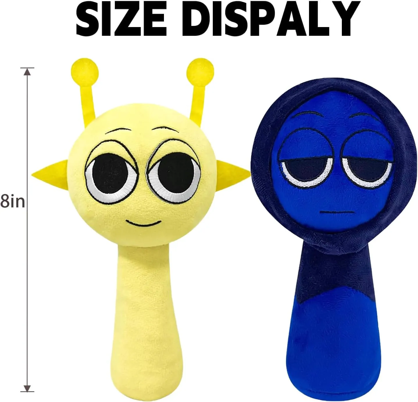 Sprunki Plush Toys, Horror Games Plushies Toy for Fans, Soft Stuffed Animal Pillow Figure Doll Christmas Birthday Gifts for Adult Kids（Blue Yellow）