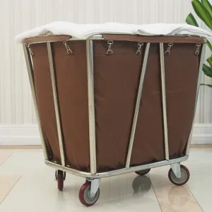 Storage Hand Trucks Kitchen Movable Trolleys Commercial Laundry Sorter Cart Hotel Linen Cart with Handle Lobby Service Rolling Trolley with Movable Bag