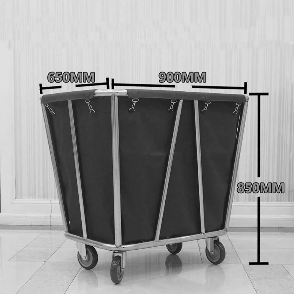 Storage Hand Trucks Kitchen Movable Trolleys Commercial Laundry Sorter Cart Hotel Linen Cart with Handle Lobby Service Rolling Trolley with Movable Bag
