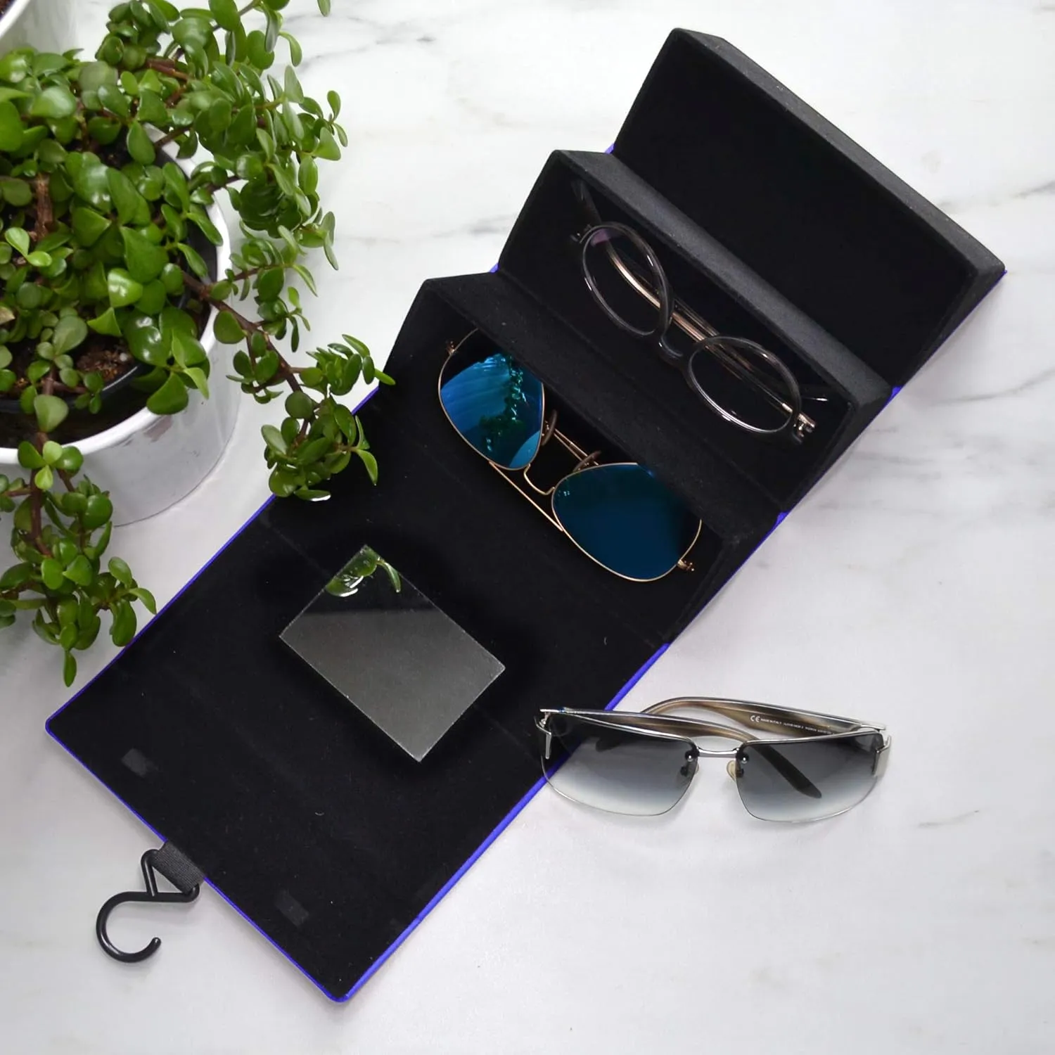 Sunglasses Travel Case for 3 Pair, Travel Sunglasses Organizer