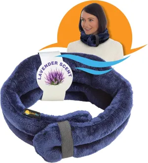 SunnyBay Microwave Heating Pad, Microwavable Heated Neck and Shoulder Wrap with Wide Neck Coverage, Hands-Free Moist Aromatherapy Hot Pack with Lavender, 26x7 Inches, 2.5 lbs, Made in USA, Navy Blue