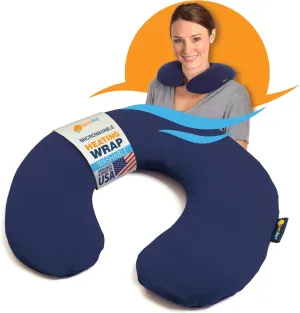 SunnyBay Microwave Heating Pad Microwavable Heated Neck Pillow for Moist Hot Therapy Mother's Day Gifts Shoulder Wrap with Wheat Filling and Washable Cover 12"x12"x2" 2.5 lbs Navy Blue