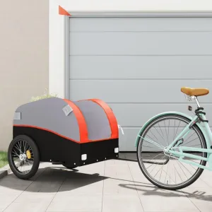 SVRCK Transport Heavy Loads with Sturdy Bike Trailer, Large Capacity for Groceries and Tools, Easy Attach Design, Black and Orange