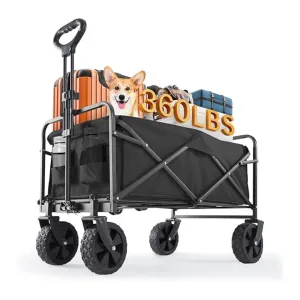 Sweetcrispy 120L Collapsible Foldable Wagon Cart