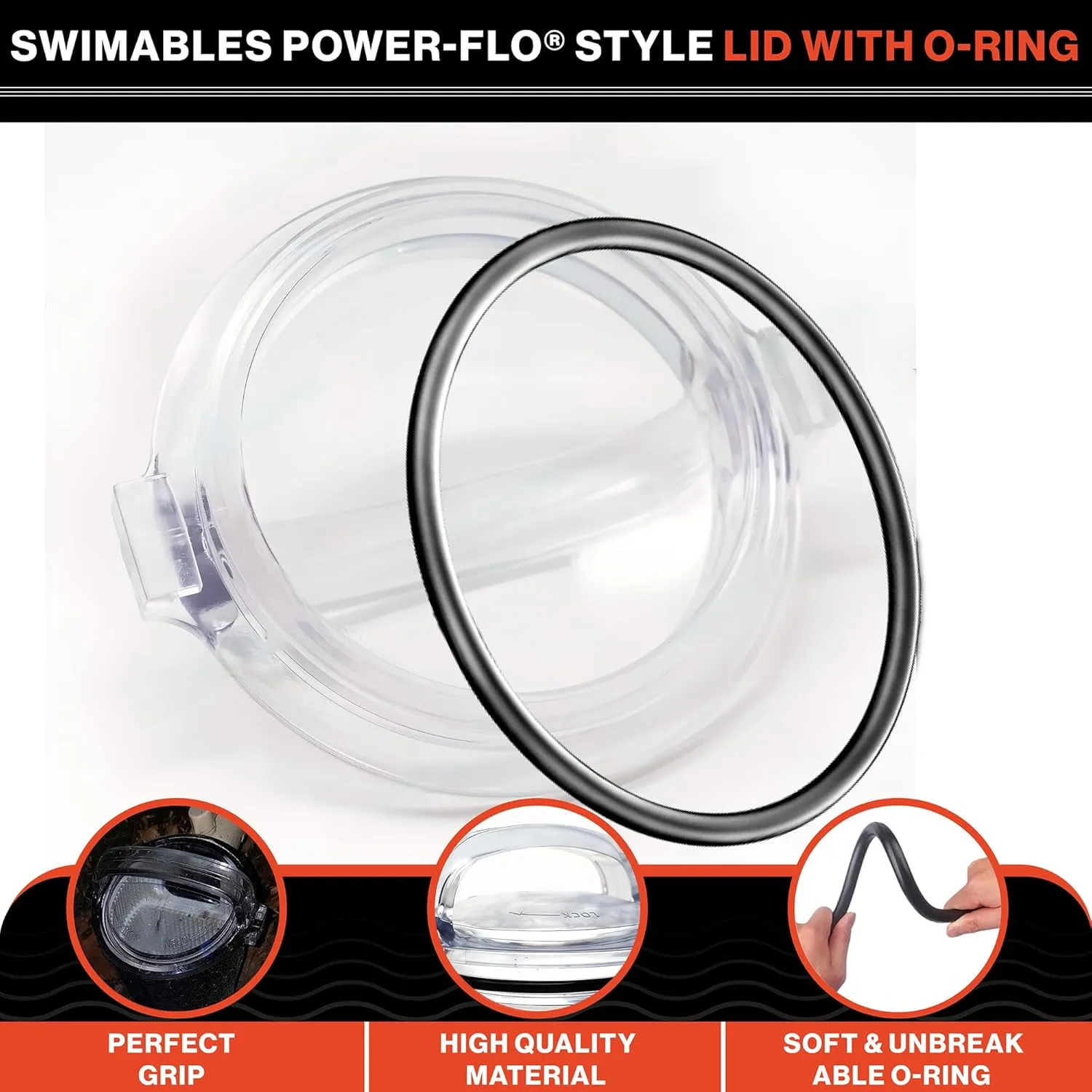 Swimables Pump Lid and Lid Oring Compatible with Hayward Powerflo SPX1500D2A | Pro Grade Pump Lid Made to Work with Hayward Pump Parts | Excellent Hayward Pump Lid Replacement | Oring Included