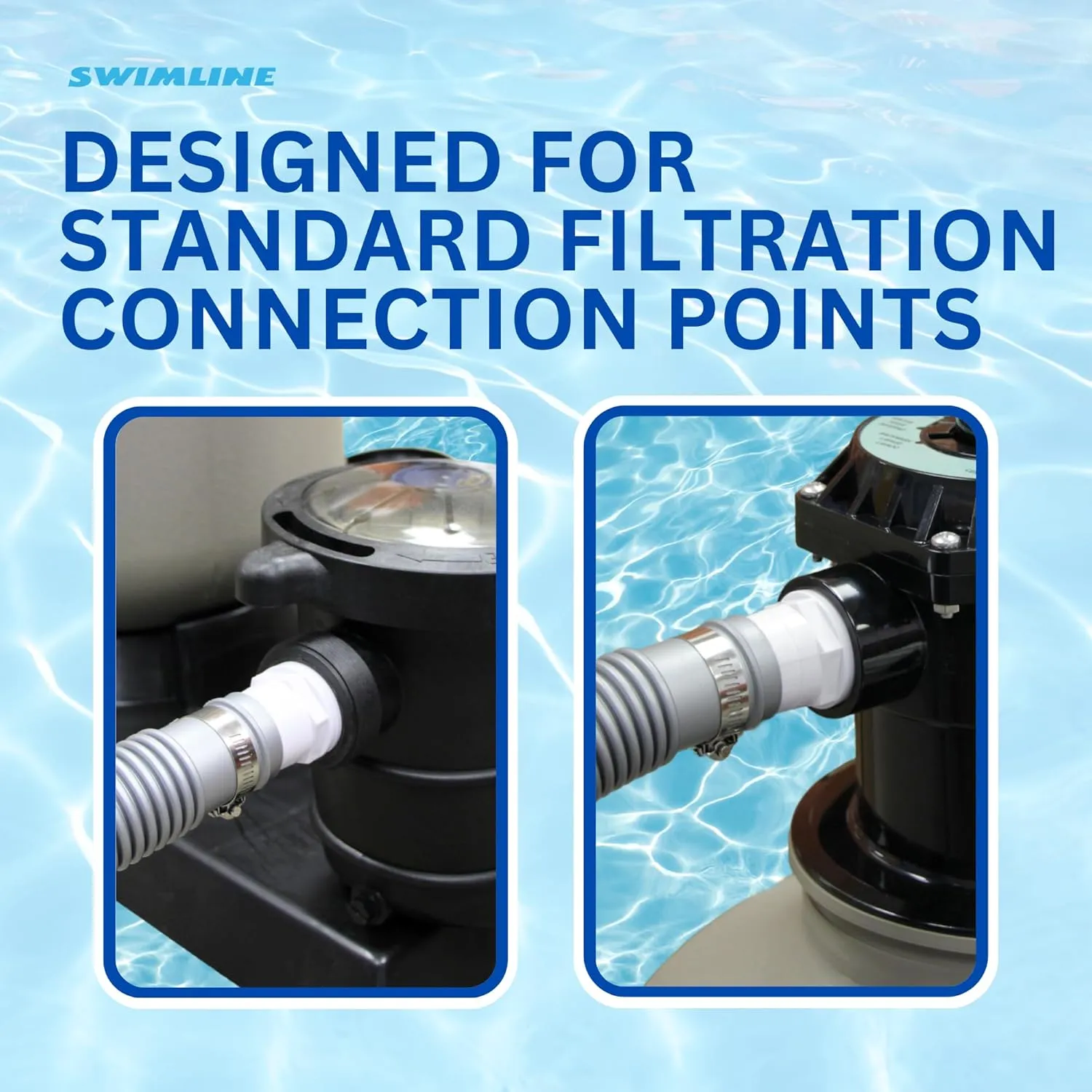 SWIMLINE HYDROTOOLS Pool Pump Filter Connection Hose | 1.5 Inch X 6 Foot | Heavy-Duty Flexible, Durable & Leakproof | Chemical & UV Resistant | For Above Ground Pools Skimmer Filters & Pumps