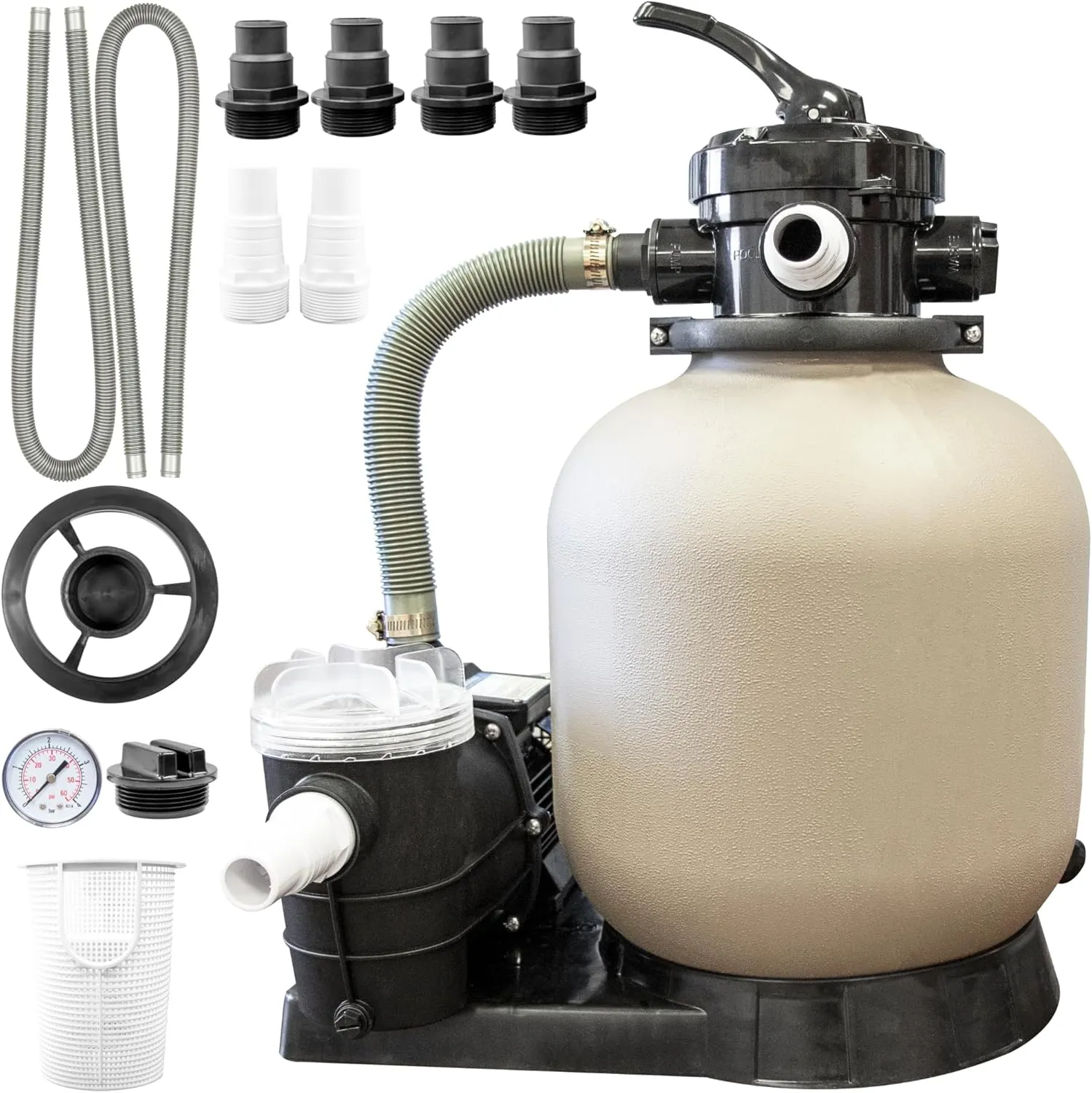 SWIMLINE HYDROTOOLS Pool Sand Filter Pump For Above Ground & Inground Pool | 14 Inch Cleaner System 1/2 HP (0.45 THP) Horsepower 2400 GPH | Pools Up To 10500 Gallons Intex Bestway Compatible 71405