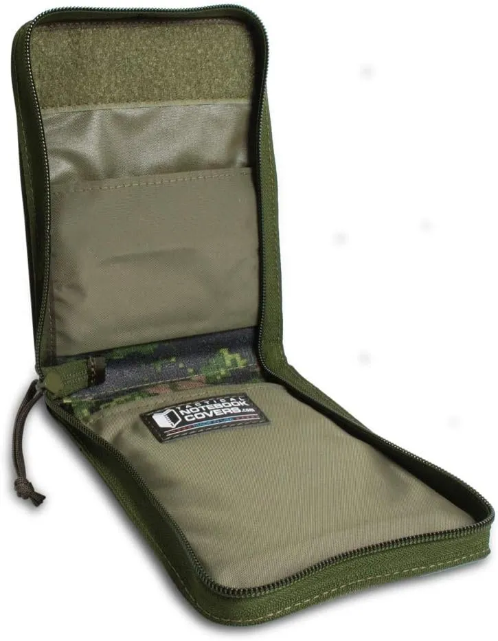 Tactical Notebook Covers FMP Case | Zippered Case with 5 Pen/Marker Slots for Canadian Forces FMP | Fits 6.75” x 4.5” Notepad | Durable Tactical Organizer for Field Use