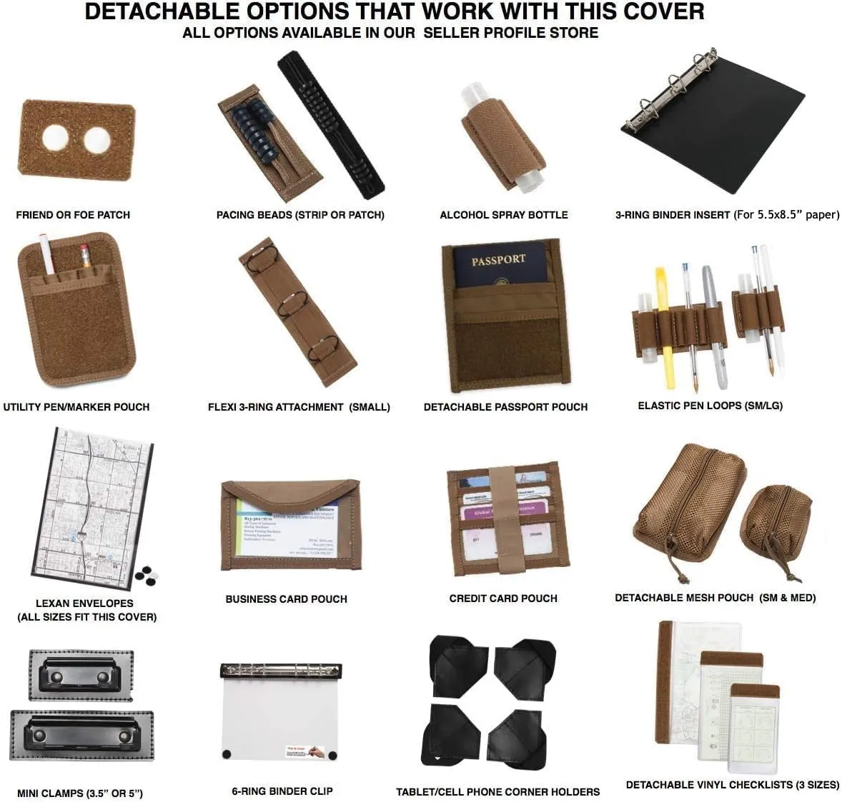 Tactical Notebook Covers Tactical 3-Ring Binder Cover | Zippered Case for Military Field Admin & Map Storage | Fits 5.5” x 8.5” Paper | Tactical Organizer with Durable Protection for Field Use