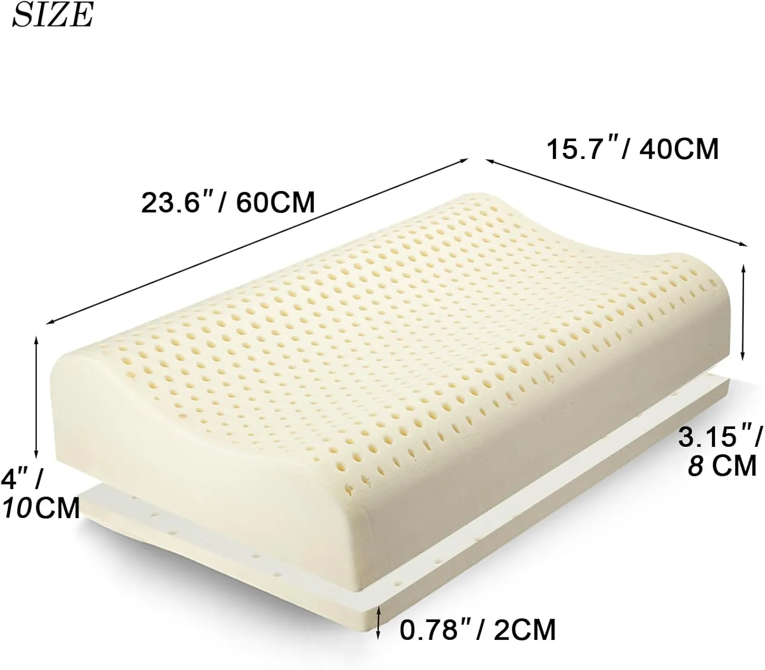 TALATEX 100% Natural Premium Latex Pillow, Adjustable Orthordic Ergonomic Dunlop Pillow Helps Relieve Pressure, Neck and Shoulder Pain, Perfect Package Best Gift