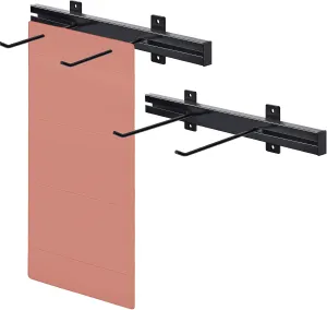 Tandefio Yoga Mat Wall Mount Rack Adjustable Exercise Mat Storage Shelf Hanging Foam Roller Organizer with 2 Hooks for Fitness Home Gym Workout