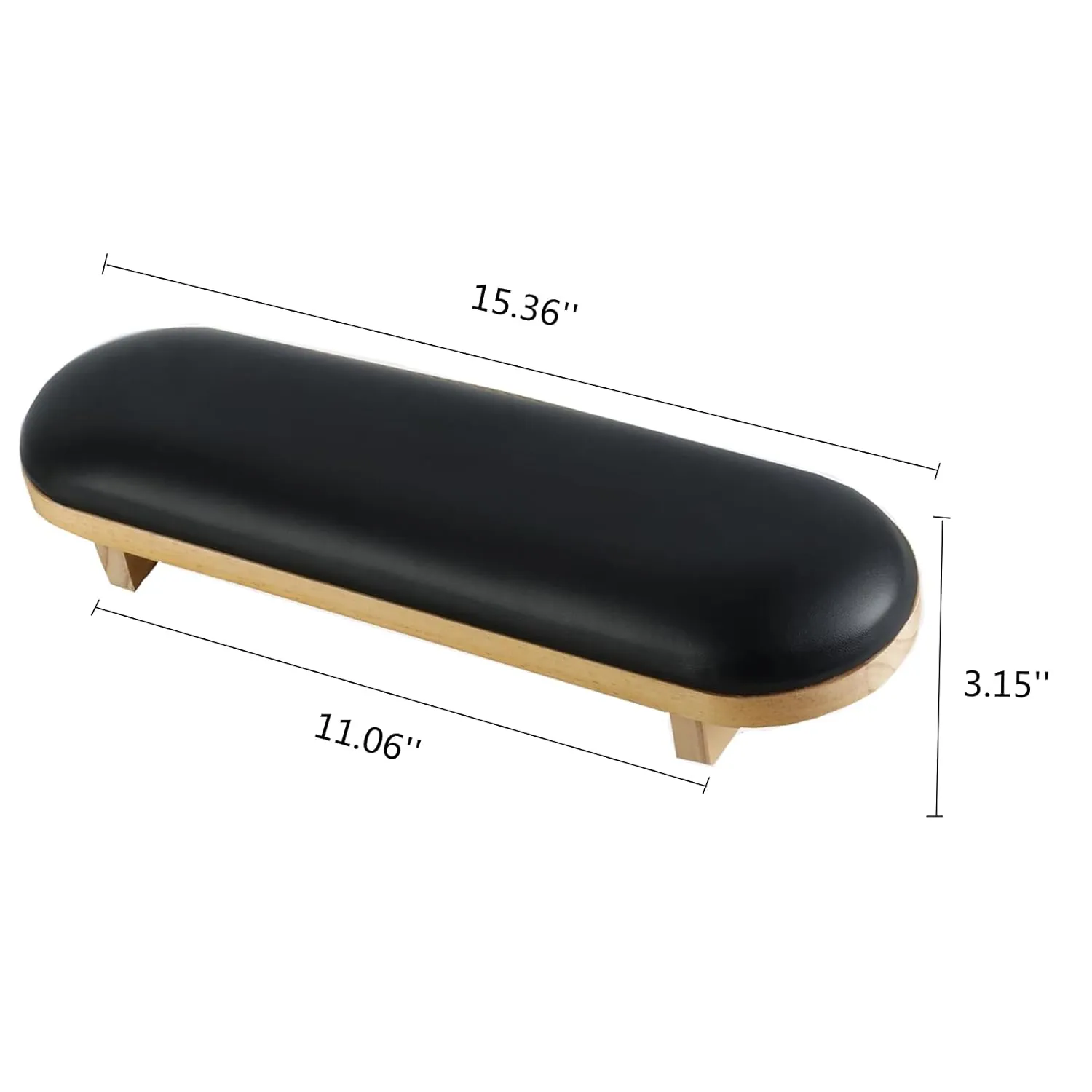 TANG SONG 1 Pcs Sponge Manicure Hand Rest Pillow Wooden Nail Stand Hand Holder Nail Table Manicure Armrest Cushion (Black)