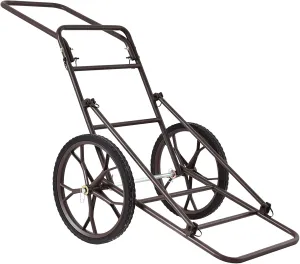 Tangkula Folding Deer Cart, 500lbs Heavy Duty Steel Hunting Game Cart with 2 Wear-Resistant Rubber Wheels, Utility Gear Hauler Cart for Hunting, Hauling Game, Hunting Equipment (Brown)