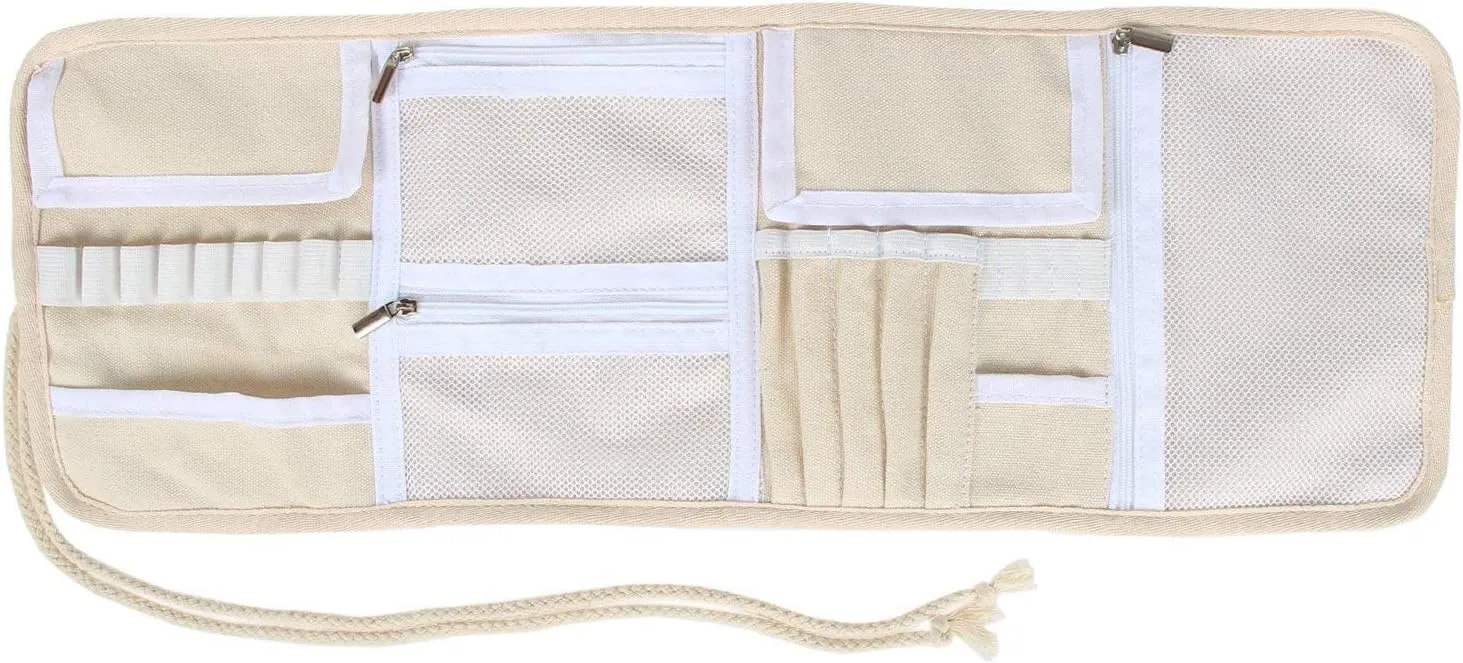 Teamoy Crochet Hook Case, Roll Bag Holder Organizer for Various Crochet Needles and Knitting Accessories, Plum Flowers