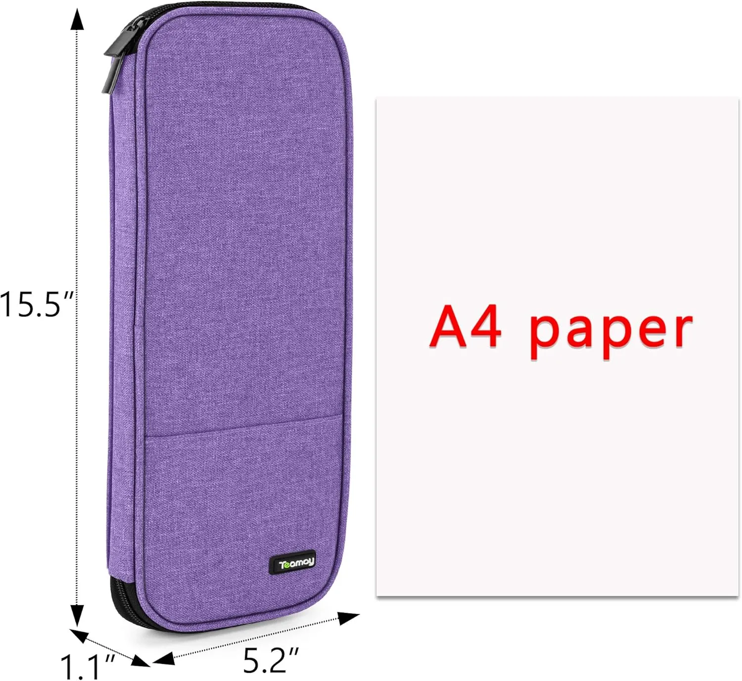 Teamoy Knitting Needles Case (Up to 14''), Travel Organizer Storage Bag for Knitting Needles, Tunisian Crochet Hooks and Accessories, Purple