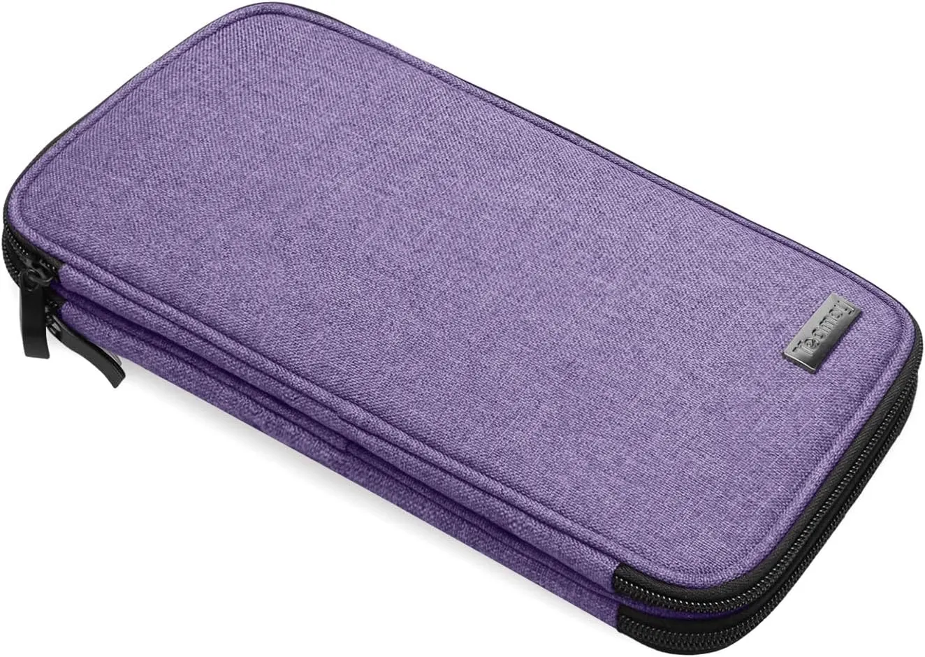 Teamoy Knitting Needles Case(up to 10-Inch), Travel Organizer Storage Bag for Circular and Straight Knitting Needles, Crochet Hooks and Knitting Accessories, Purple-NO Accessories Included
