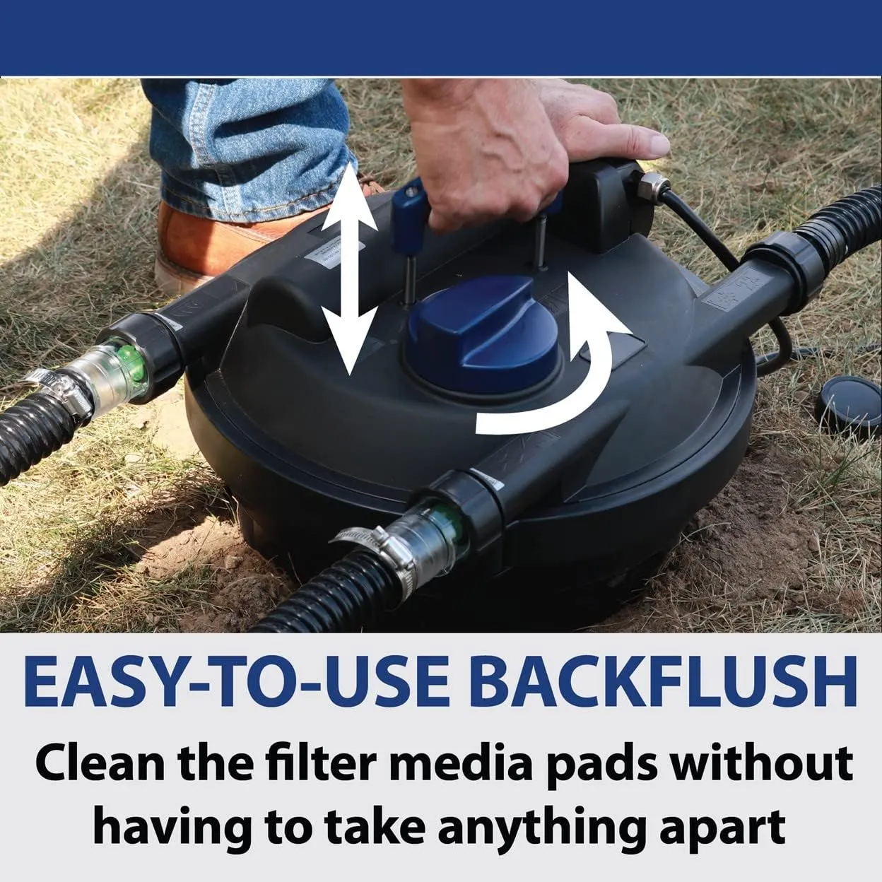 The Pond Guy AllClear G2 Pressure Filter & Ultraviolet Light Clarifier & Pump Combo, Pressurized External UVC Bio & Mechanical Filtration with Backflush System, All Clear 3500 & SolidFlo Pump 2650