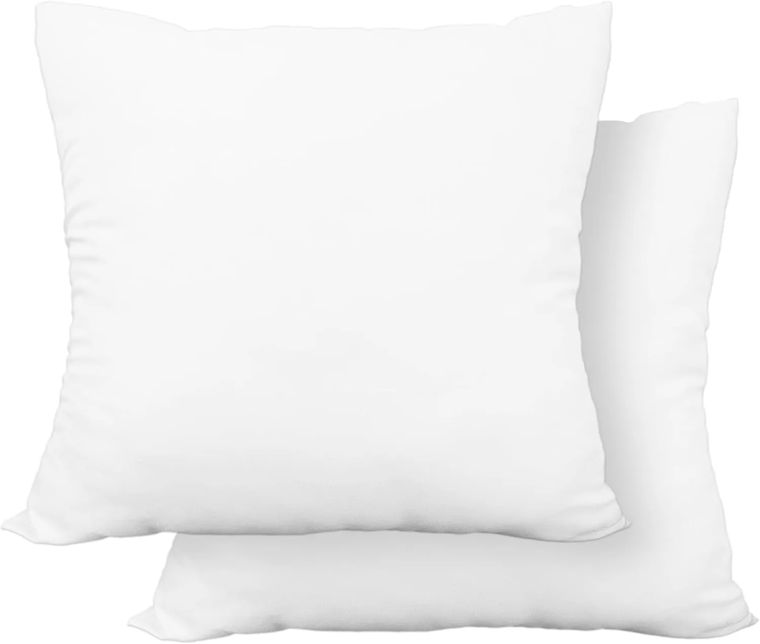 Throw Pillows Insert,Bed and Couch Pillows,Indoor Decorative Pillows,Premium White Pillows for Bed,Couch and Cushion (2 Pack, Square 16"X16")