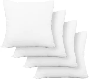 Throw Pillows Insert,Bed and Couch Pillows,Indoor Decorative Pillows,Premium White Pillows for Bed,Couch and Cushion (4 Pack, Square 16"X16")