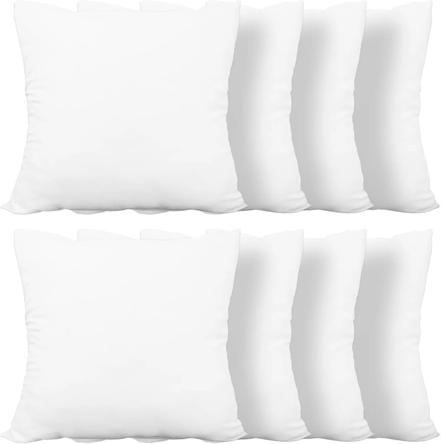 Throw Pillows Insert,Bed and Couch Pillows,Indoor Decorative Pillows,Premium White Pillows for Bed,Couch and Cushion (8 Pack, Square 16"X16")