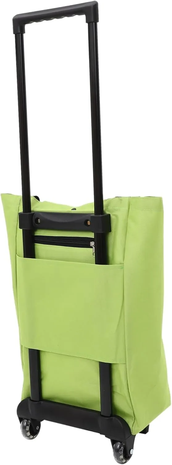TIDTALEO Foldable Shopping Cart with Wheels Portable Rolling Tote Bag for Groceries Lightweight and Compact Design for Shopping Laundry and More
