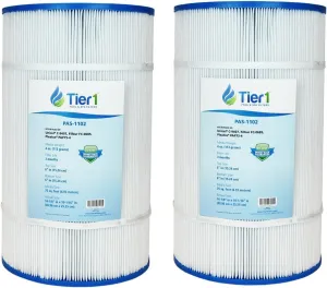 Tier1 Pool & Spa Filter Cartridge 2-pk | Replacement for Pentair R173214, Clean & Clear 75, Pleatco PAP75-4, Filbur FC-0685, Unicel C-9407 and More | 75 sq ft Pleated Fabric Filter Media
