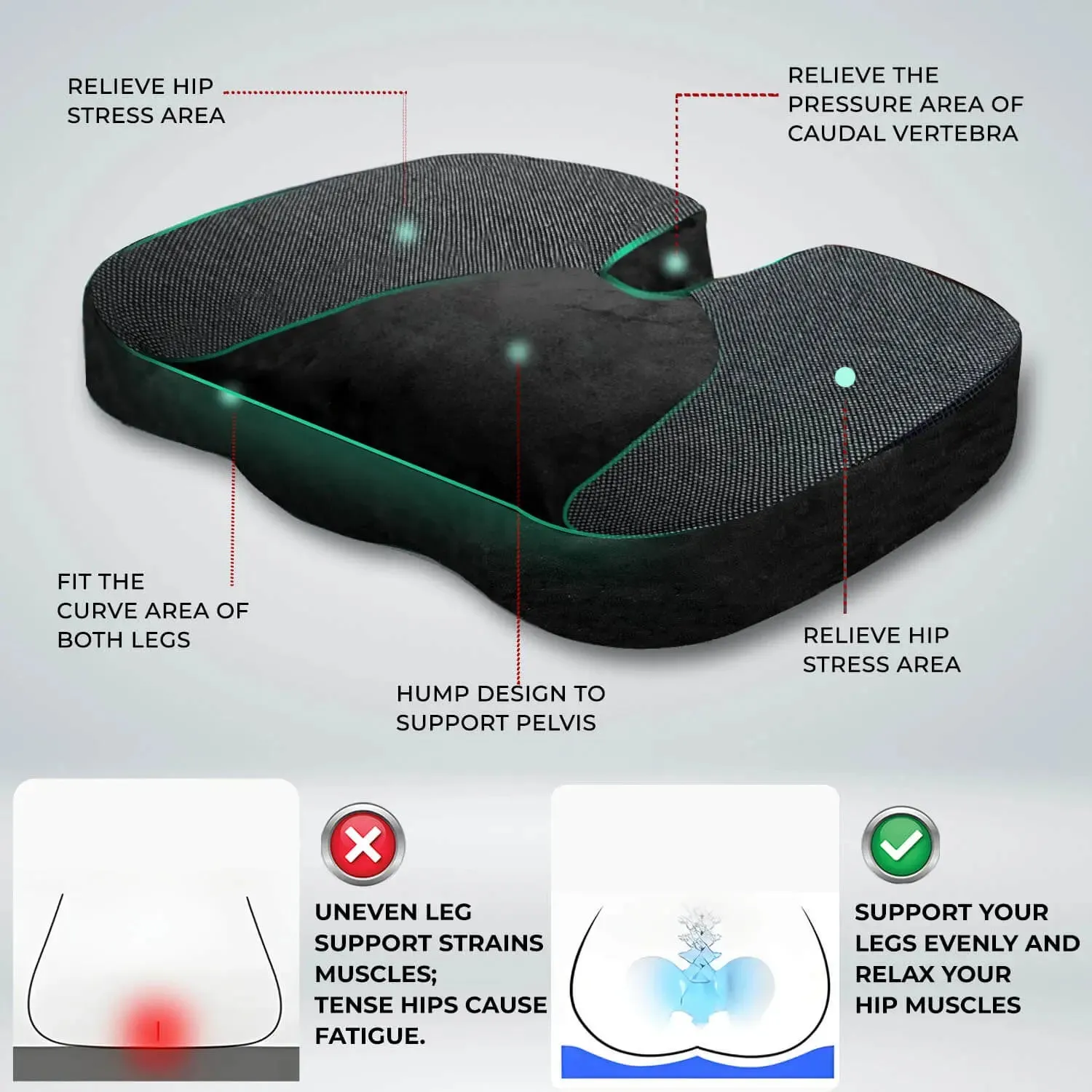 Trajectory Ultimate Car Seat Pillow with AdvancedX Orthopedic Memory Foam