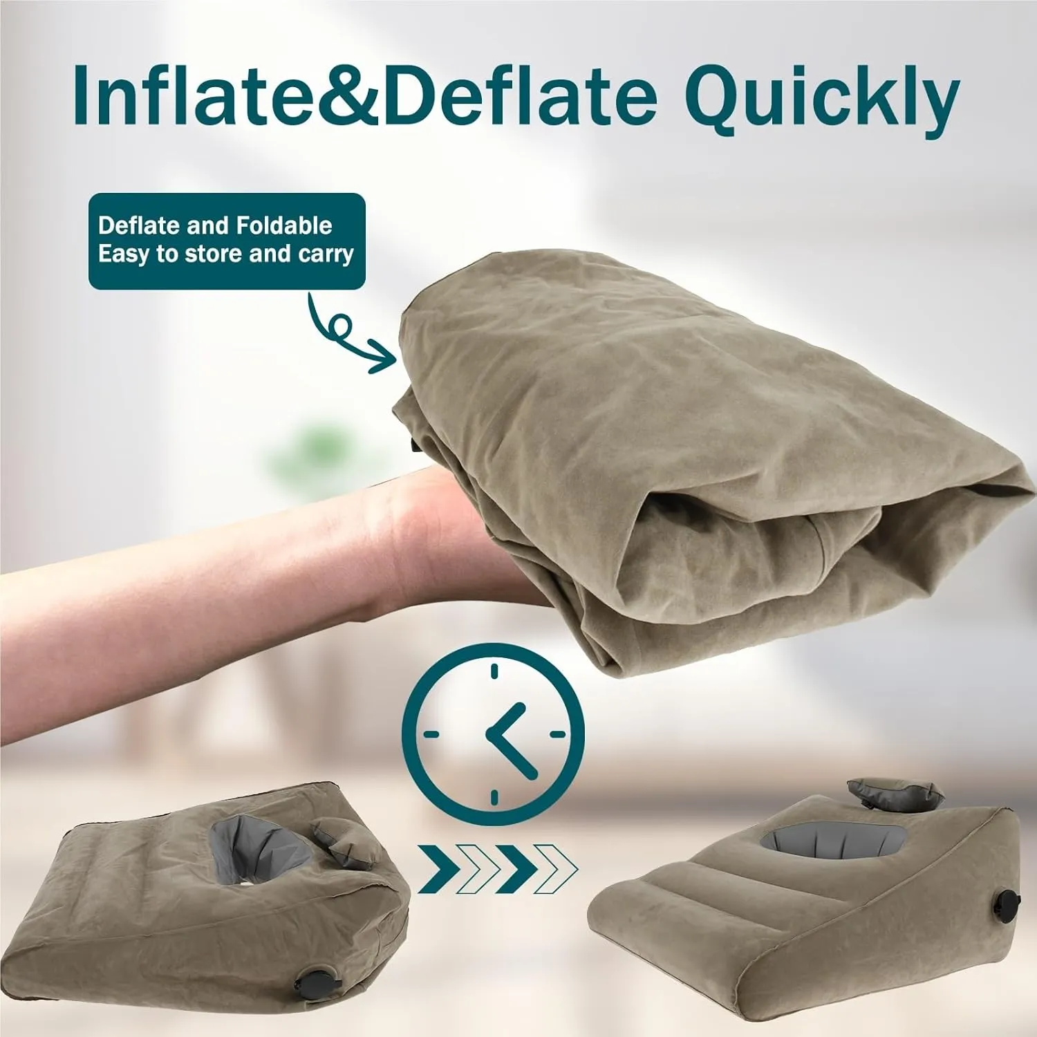 Travel Inflatable Wedge Pillow Leg Rest Lifter Cushion Pillow Lumbar Yoga Pillow Multifunctional Body Support Air Cushion