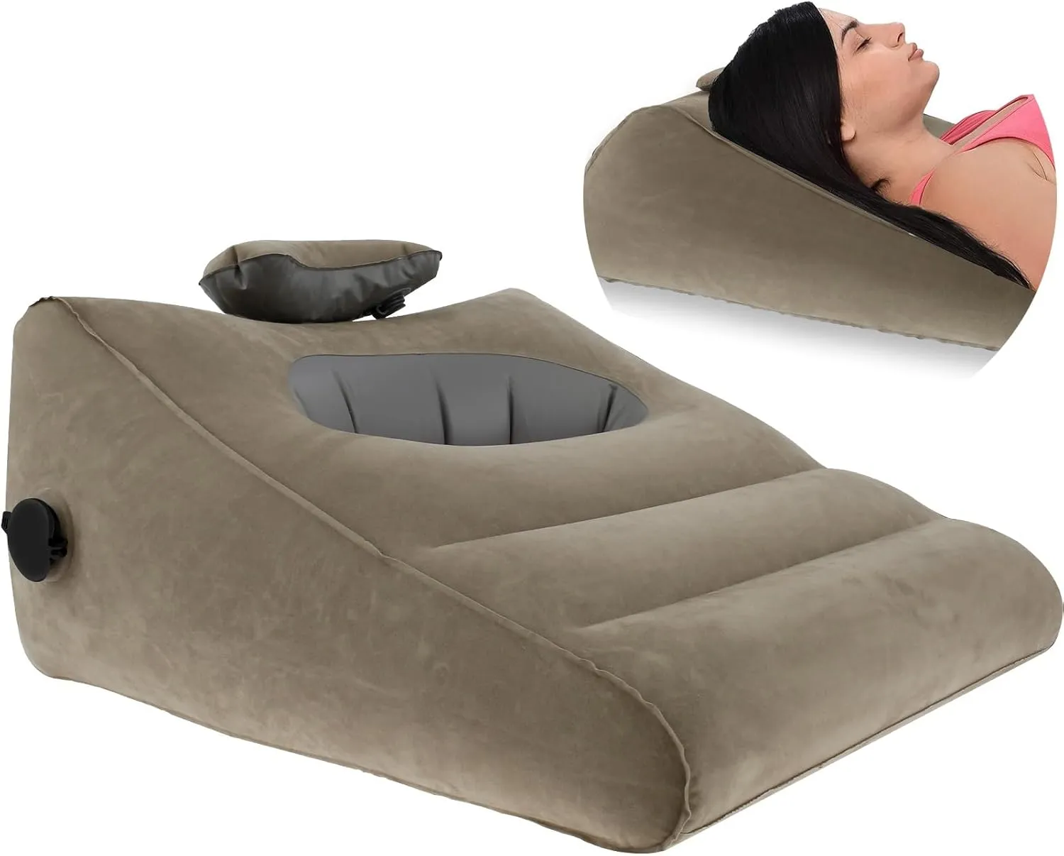 Travel Inflatable Wedge Pillow Leg Rest Lifter Cushion Pillow Lumbar Yoga Pillow Multifunctional Body Support Air Cushion