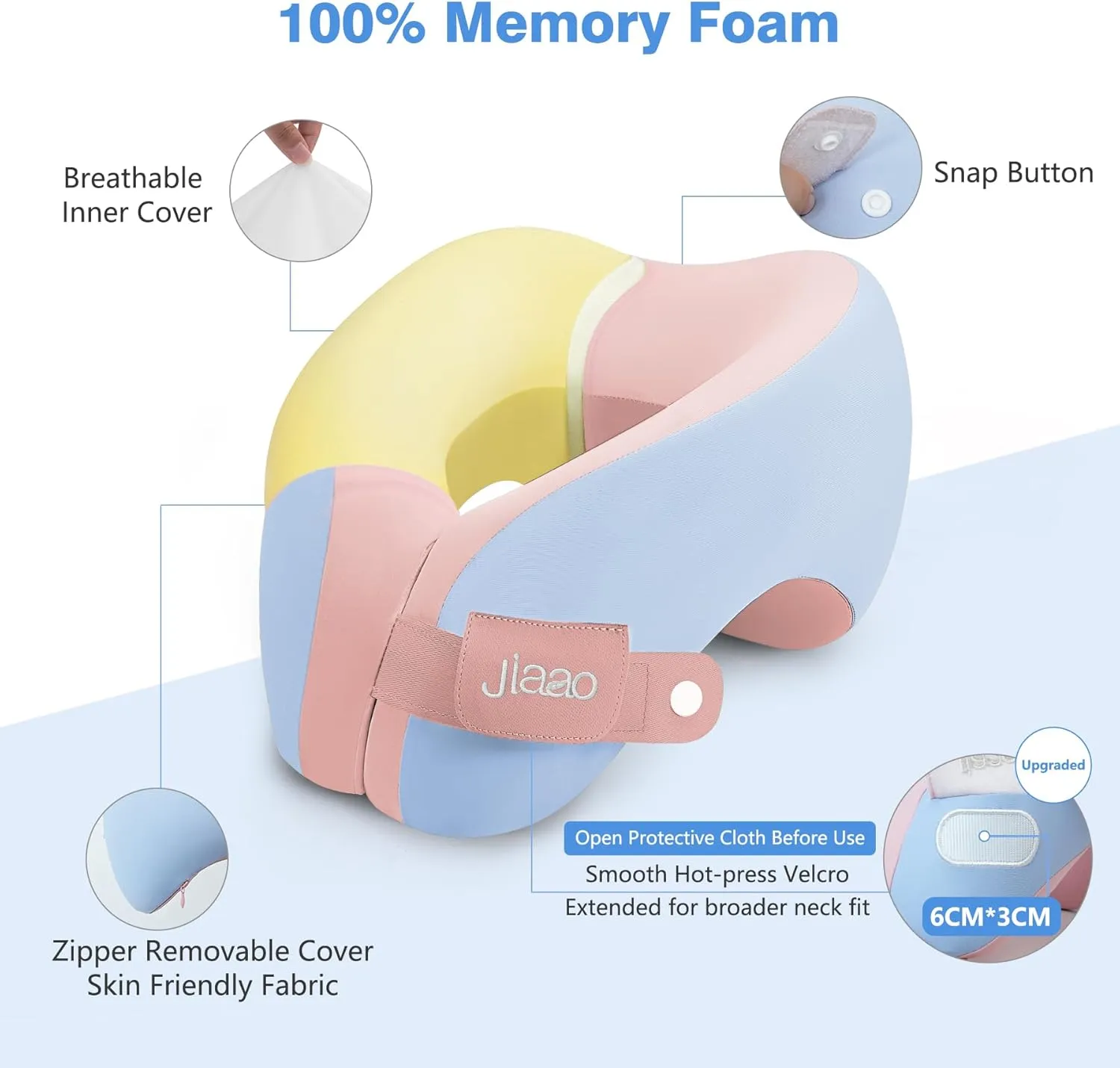 Travel Neck Pillow, Ergonomic Airplane Pillow for International Flights, Travel Essentials with 3D Eye Masks, Ear Plugs and Storage Bag, U Shaped Neck Support for Road Trips, Camping, Train