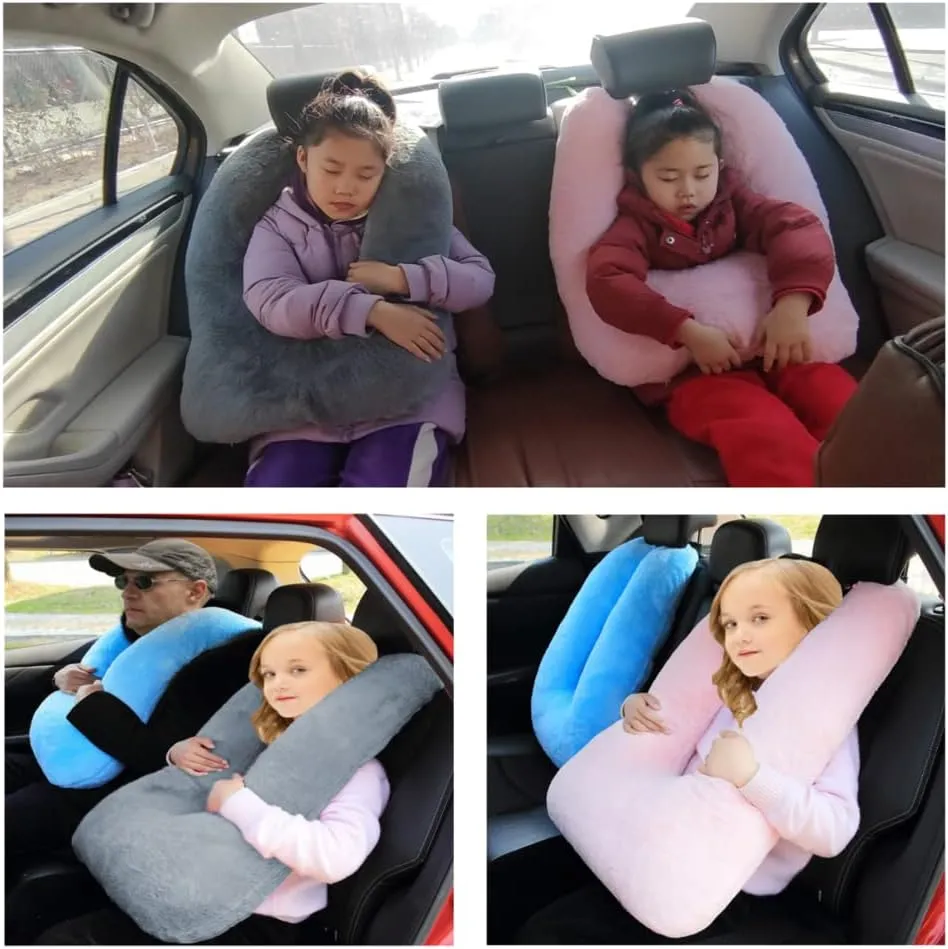 Travel Pillow Travel Pillow Cushion for The Back Seat of Car Car Pillow for Kids A Sleeping Artifact Suitable for Long-Distance Travel of Adults and Children Travel Pillow for Kids Pink