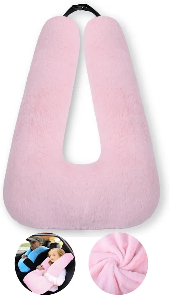 Travel Pillow Travel Pillow Cushion for The Back Seat of Car Car Pillow for Kids A Sleeping Artifact Suitable for Long-Distance Travel of Adults and Children Travel Pillow for Kids Pink