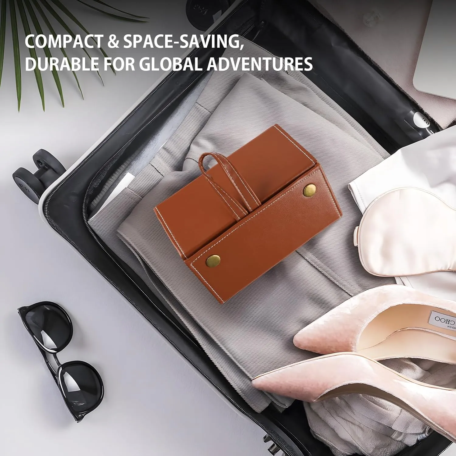 Travel Sunglasses Organizer Case with 5 Slots for Multiple Pairs, Portable Eyeglasses Storage for Men & Women
