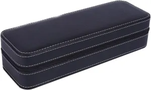 Travel Watch Organizer Watches Case Leatherette Watch Storage Pouch Jewelry Box with Zippered for Watch Maintenance (6 bit)