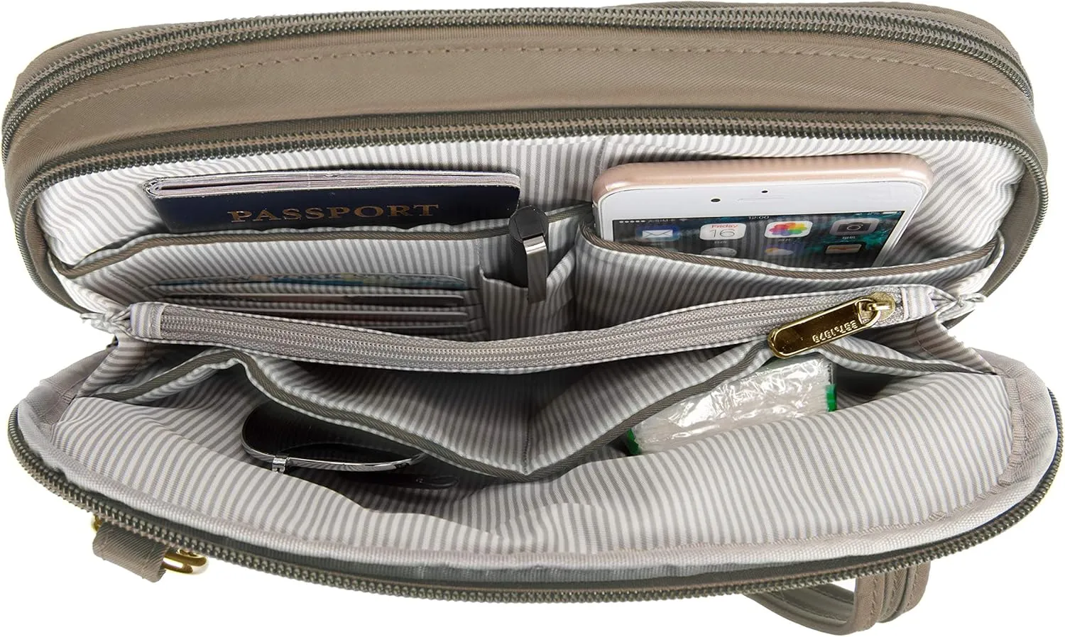 Travelon Women's Anti-theft Tailored East/West Organizer Chrossbody