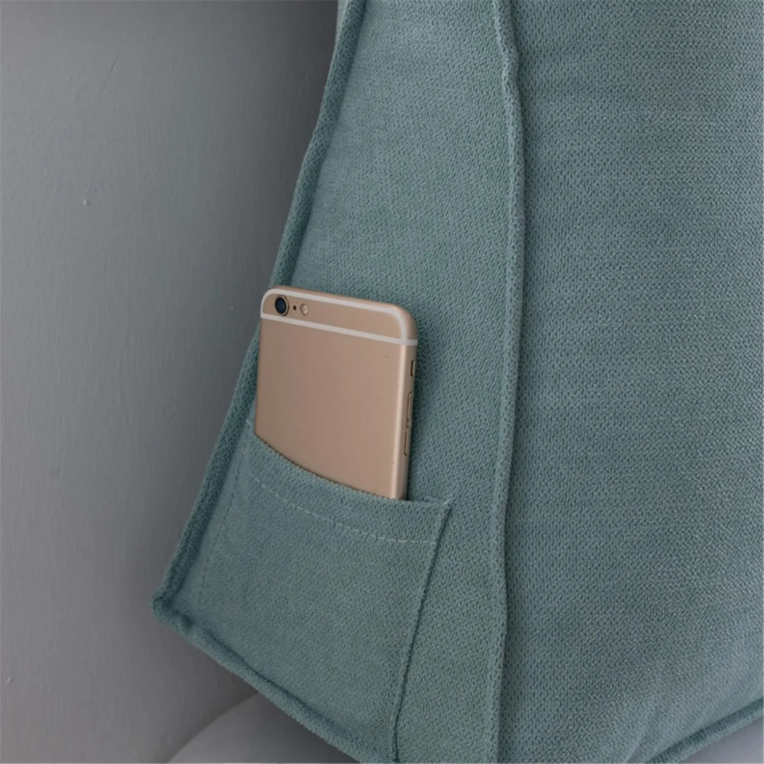 Triangular Headboard Pillow Velvet Cover Large Bolster Headboard Backrest Positioning Support Wedge Pillow for Day Bed Bunk Bed Dormitory,A,Twin/39inch/100cm