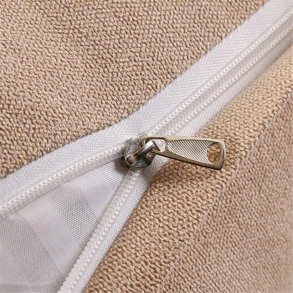 Triangular Headboard Pillow Velvet Cover Large Bolster Headboard Backrest Positioning Support Wedge Pillow for Day Bed Bunk Bed Dormitory,Beige,Twin/39inch/100cm