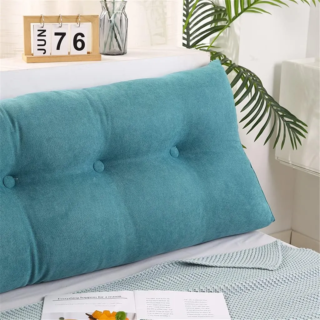 Triangular Headboard Pillow Velvet Cover Large Bolster Headboard Backrest Positioning Support Wedge Pillow for Day Bed Bunk Bed Dormitory,B,Twin/39inch/100cm