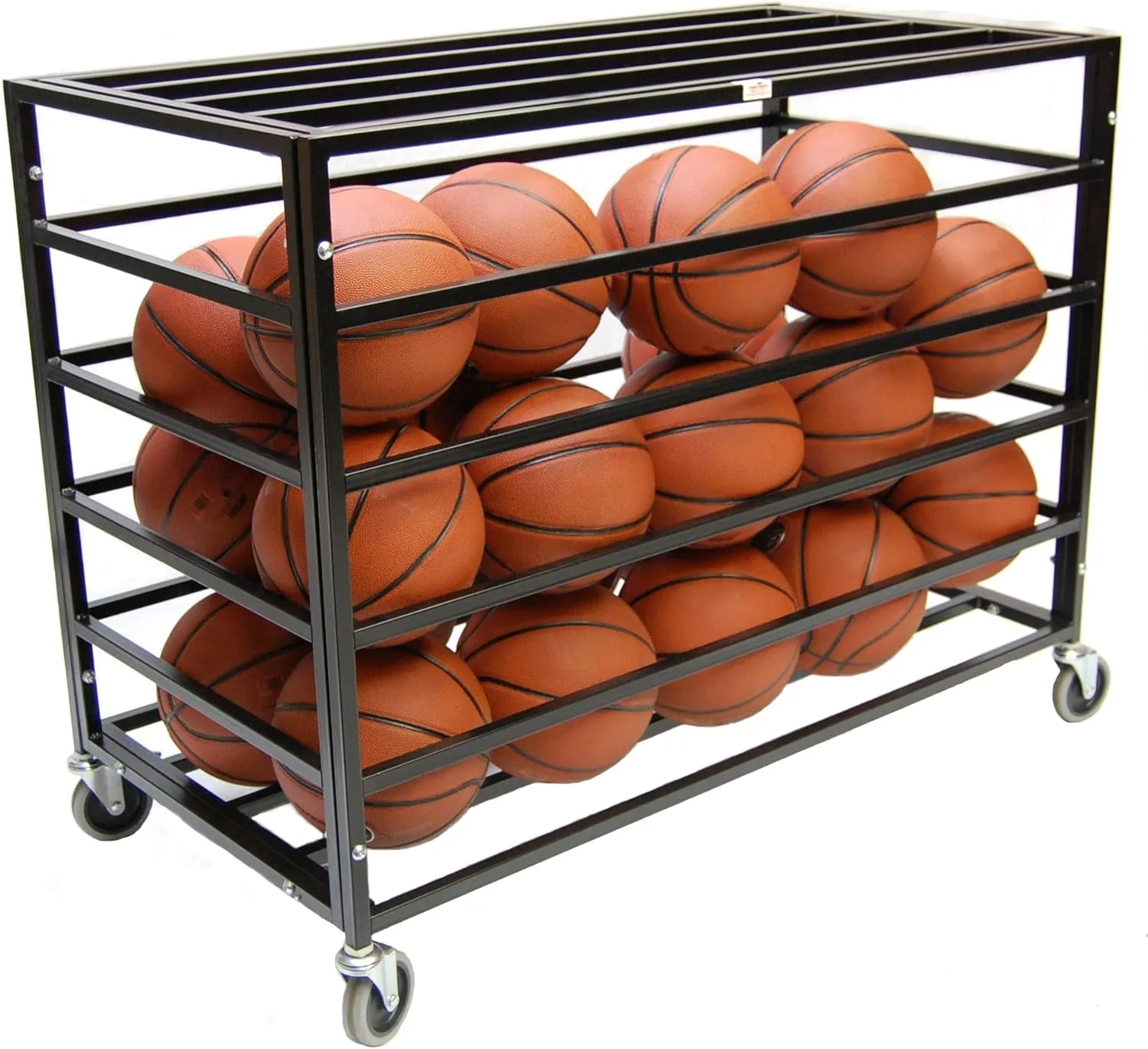 Trigon Sports Sports Lockable Ball Storage Cart, Basketball Storage Bin for Indoor Outdoor, Rolling Exercise Ball Cart Holder for Gym, School, Club