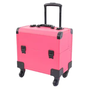 Trolley Makeup Case Cosmetic Storage Box Multipurpose Divider with Wheels