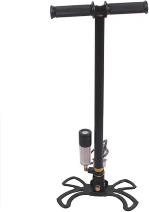 TUXING PCP Air Pump 4500psi High Pressure Hand Pump, 3 Stage Air Rifle Pump, External Molecular Sieve Oil-Water Filter(Included) Foldable Pedal for Air Guns Scuba Diving Paintball Filling