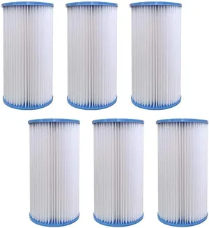 Type A or C 29000e/59900e Replacement Filter Cartridge for INTEX Easy Set Above Ground Pools, Compatible with Krystal Clear C1000 C1500 Pumps, Pack of 6
