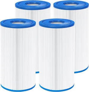 Type A or C Filter Cartridge for Intex 59900E and 29000E Filter Pump, Washable Filters for Pool Fits 500, 530, 800, 1000 & 1500 GalHr Filters 4 Pack