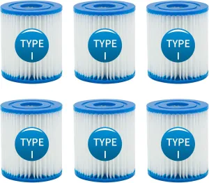 Type I Pool Filter Cartridge, High-Efficiency Filter Elements, 330 Gallon Pump Filter Cartridge for Pool Cleaning (6 Pcs)