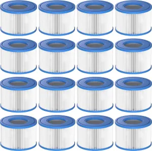 Type S1 Spa Filter for All Intex PureSpa 28429E, 28403E, 28407E, 28443E, 28453E, 28421E, 28423E, 28413E, and 28453E, 11692, SB-h10, JPC01 Swimming Pool Pump, 16 Pack