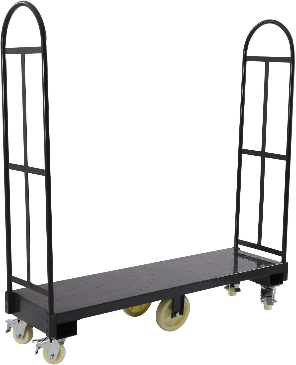 U-Boat Cart Heavy Duty Steel U-Boat Platform Truck Dolly 2000lbs Load Capacity Hand Truck Cart with 6 Wheels and Removable Handles, 64.6" Lx15.7 H