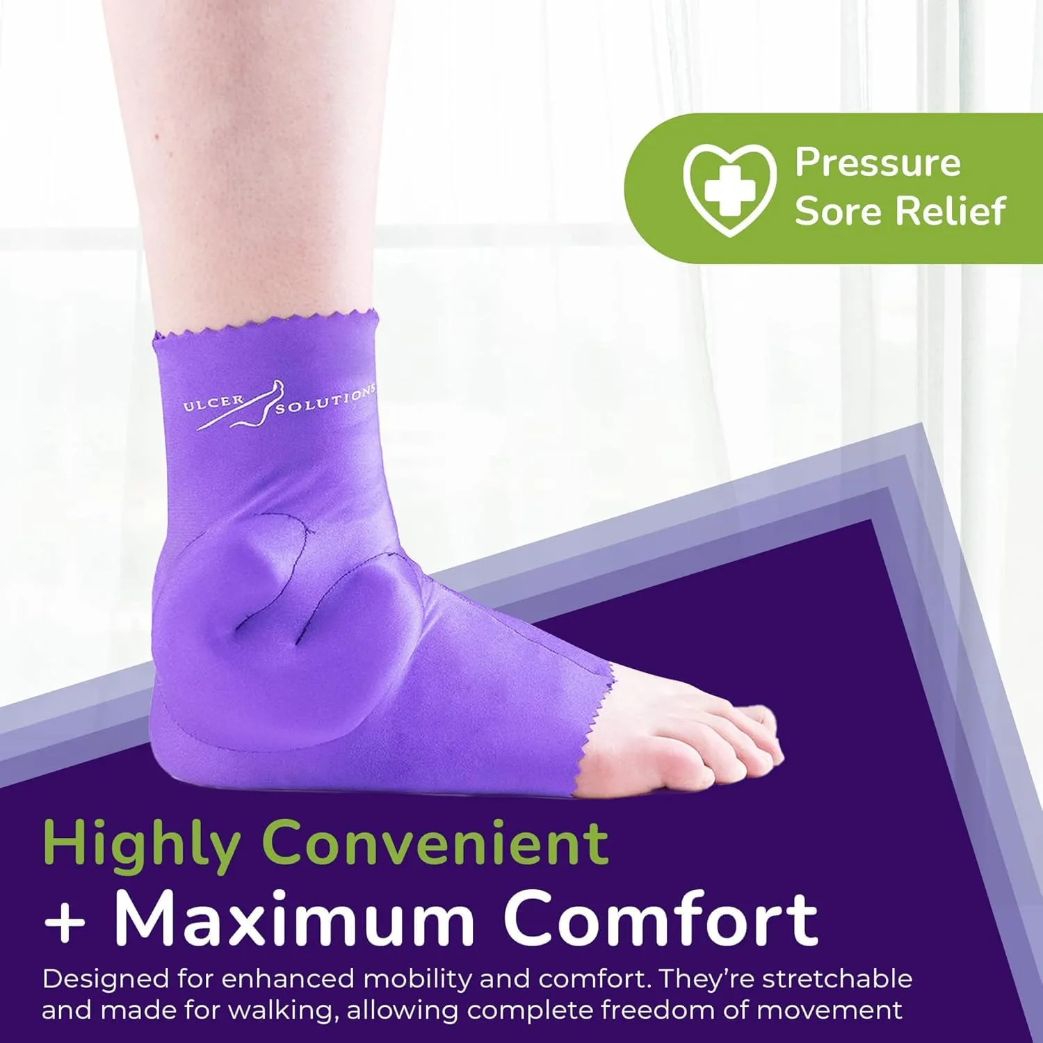 Ulcer Solutions Ankle Keeper, Ankle Protector for Pressure Sores, Lightweight, Stretchable Ankle Pillow, Enhanced Ankle Pads for Better Comfort and Mobility (XL: >10.5”  (27cm ))