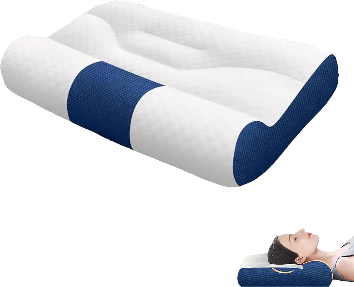 Ultra Fire Cervical Care Pillow, Cervical Traction Pillow for Sleeping, Traction Cervical Spine Support Pillow, Contoured Support Pillows for Side Back Stomach Sleepers