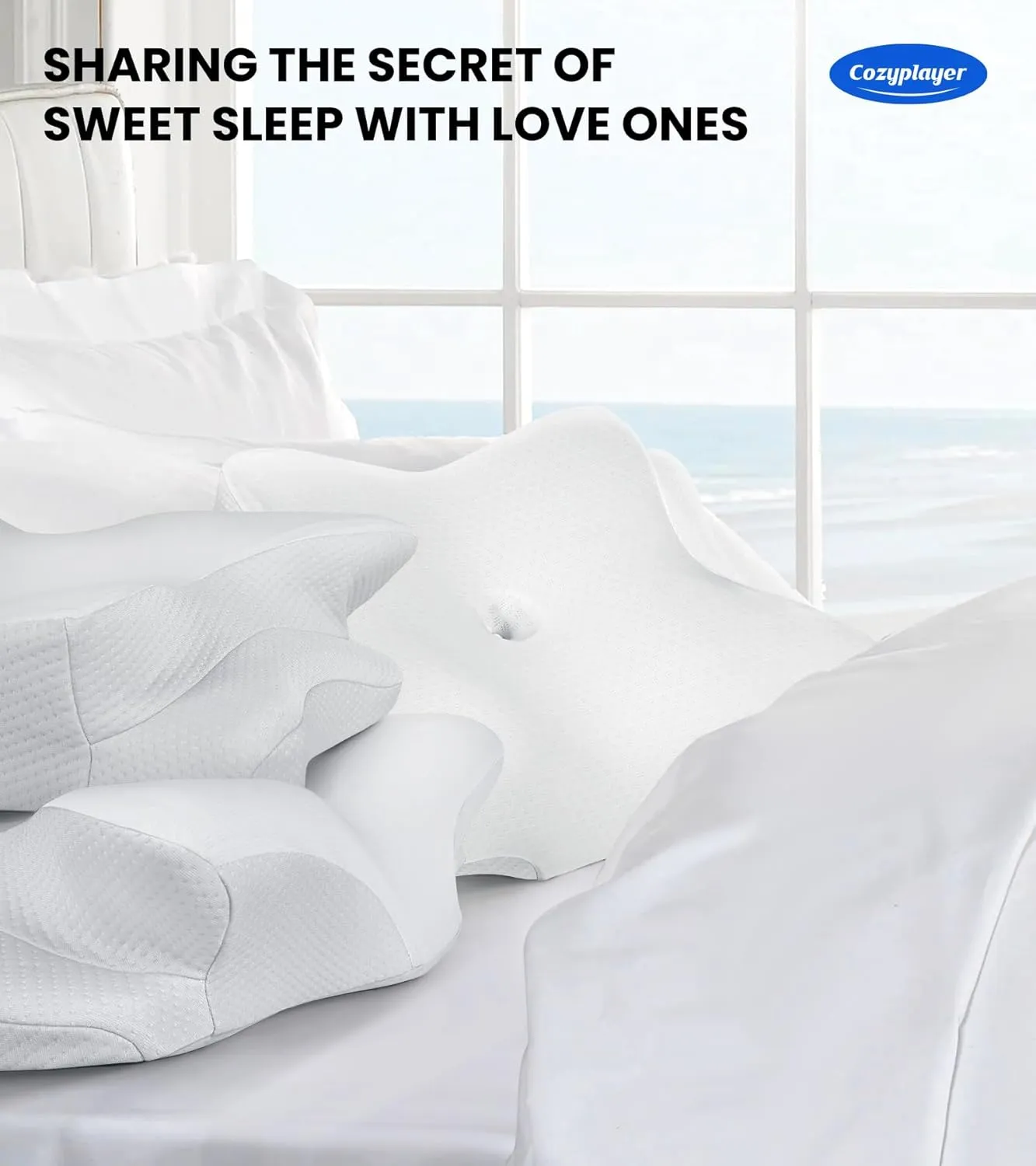 Ultra Pain Relief Cooling Pillow for Neck Support, Adjustable Cervical Pillow Cozy Sleeping, Odorless Ergonomic Contour Memory Foam Pillows, Orthopedic Bed Pillow for Side Back Stomach Sleeper